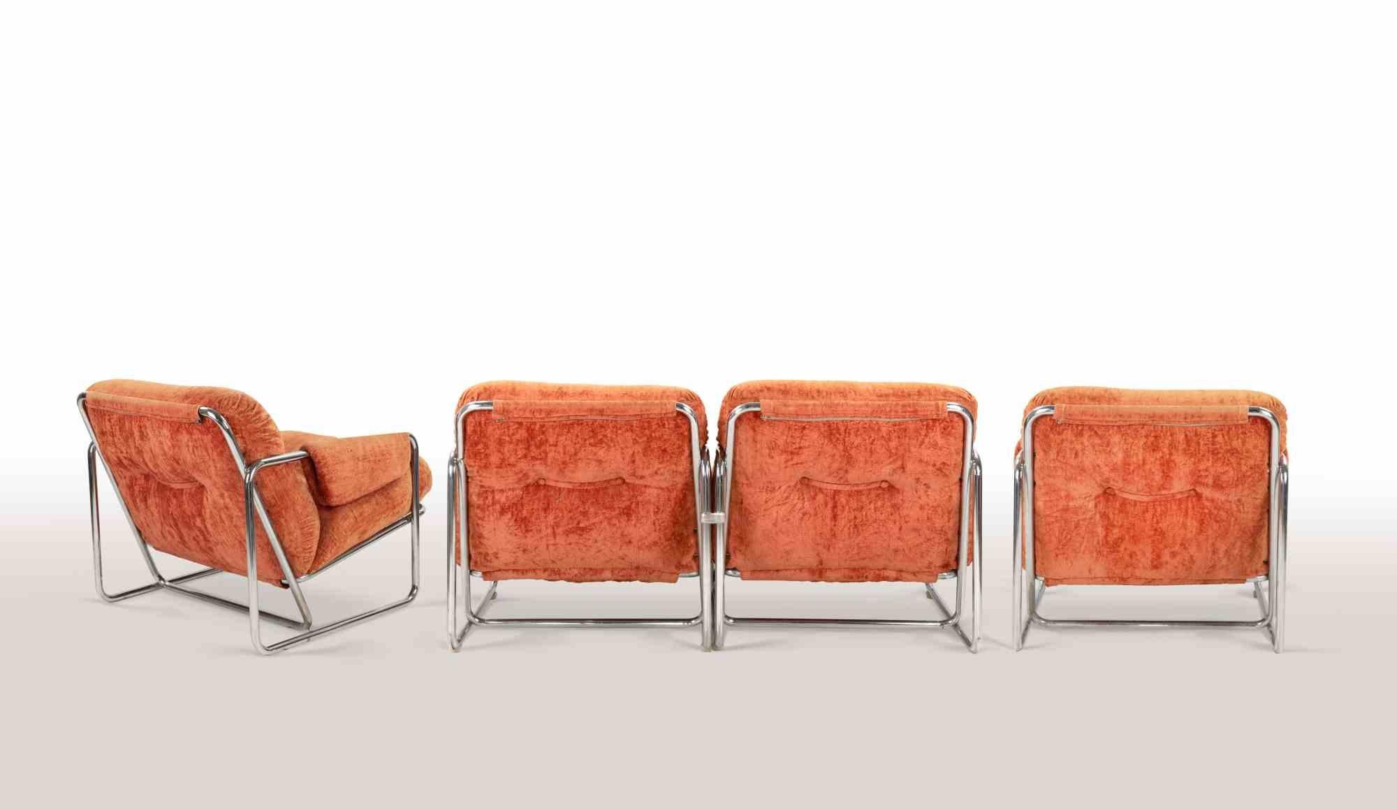 italien Ensemble de 4 chaises longues Tucroma de Guido Faleschini, 1970 en vente