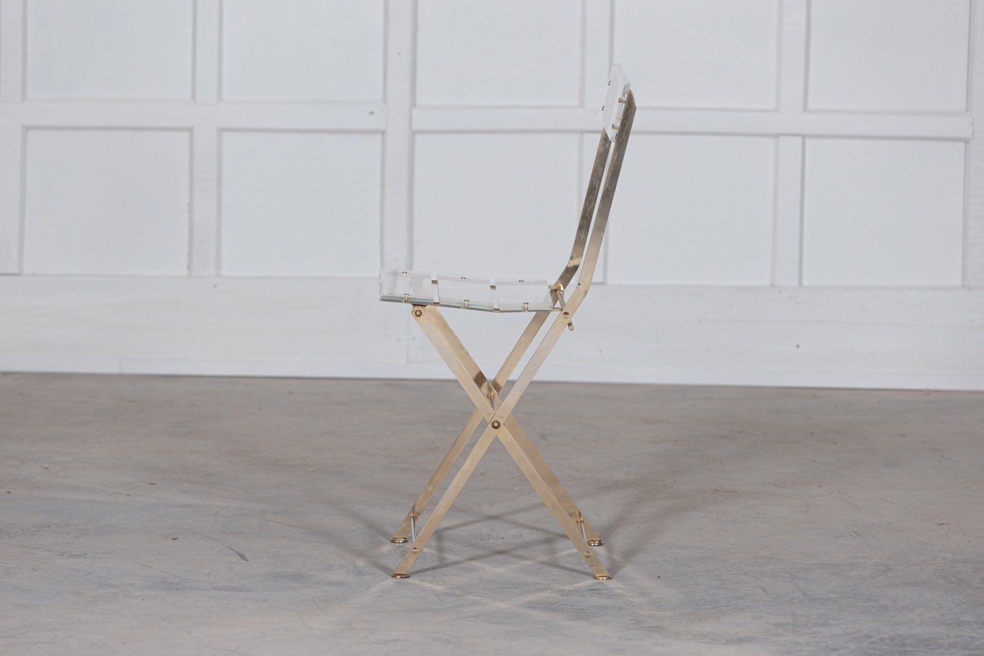 Set of 4 Lucite Folding Chairs Yonel Lebovici 4