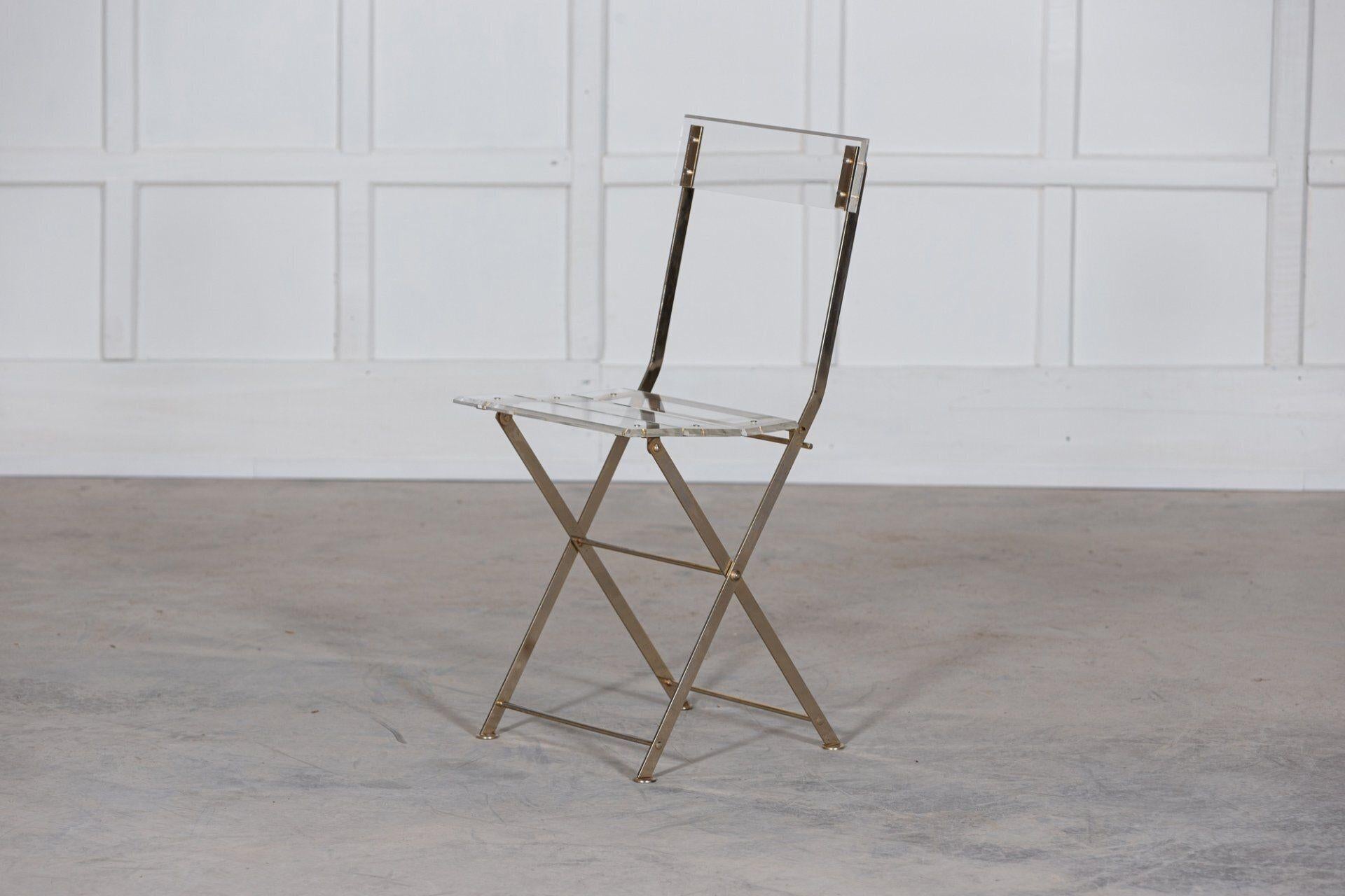 Late 20th Century Set of 4 Lucite Folding Chairs Yonel Lebovici