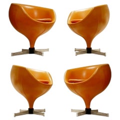 Vintage Set of 4 "Luna" Ball side chairs by Pierre Guariche for Meurop - 1960s