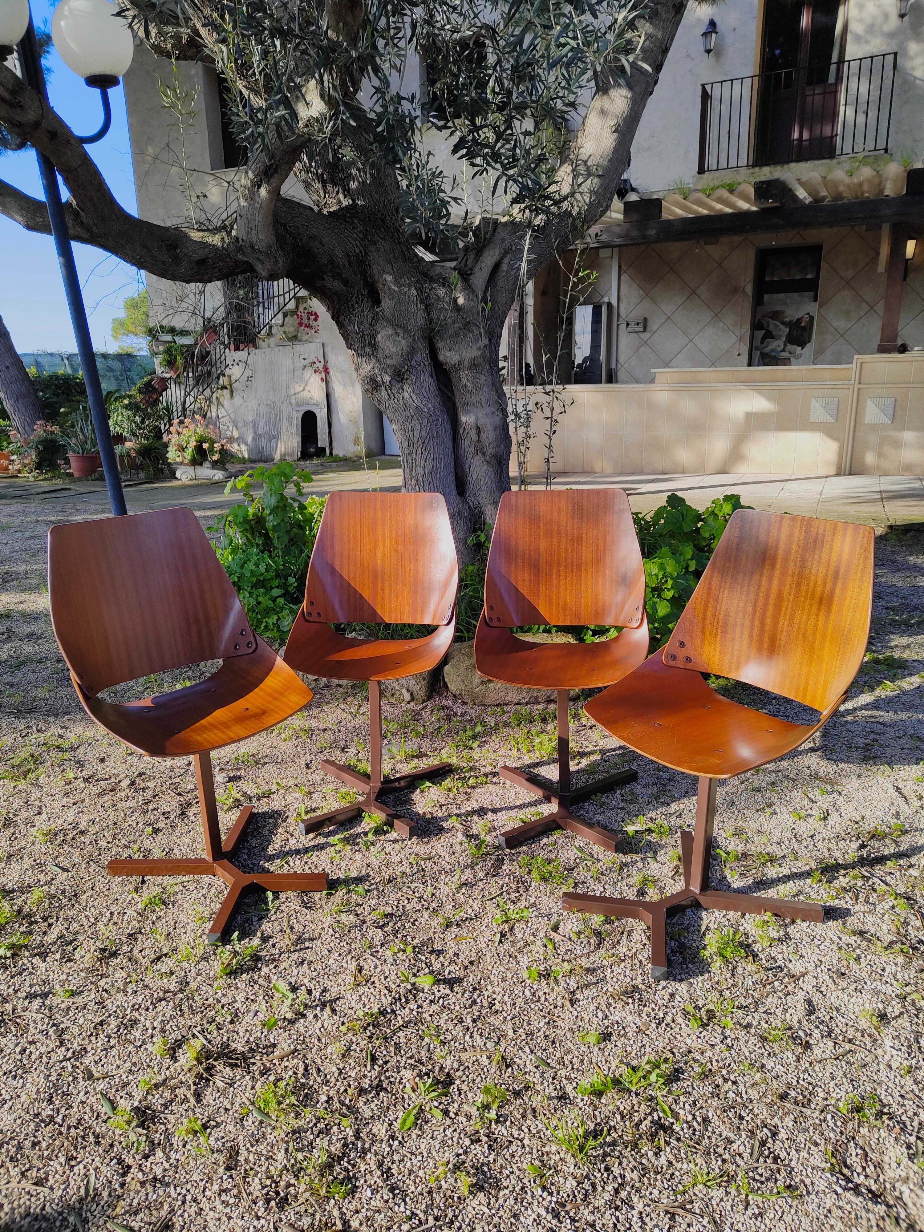 Set of 4 Lupina Chairs Design Niko Kralj Per Stol Kamnik, 1960 For Sale 1