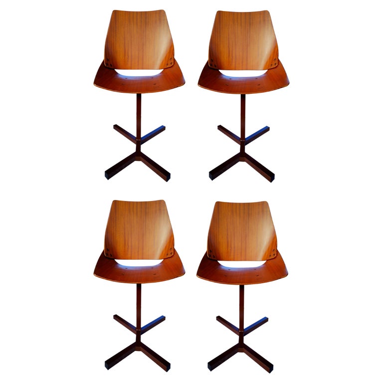 Set of 4 Lupina Chairs Design Niko Kralj Per Stol Kamnik, 1960 For Sale at  1stDibs | lupina niko kralj, niko kralj lupina, perstol