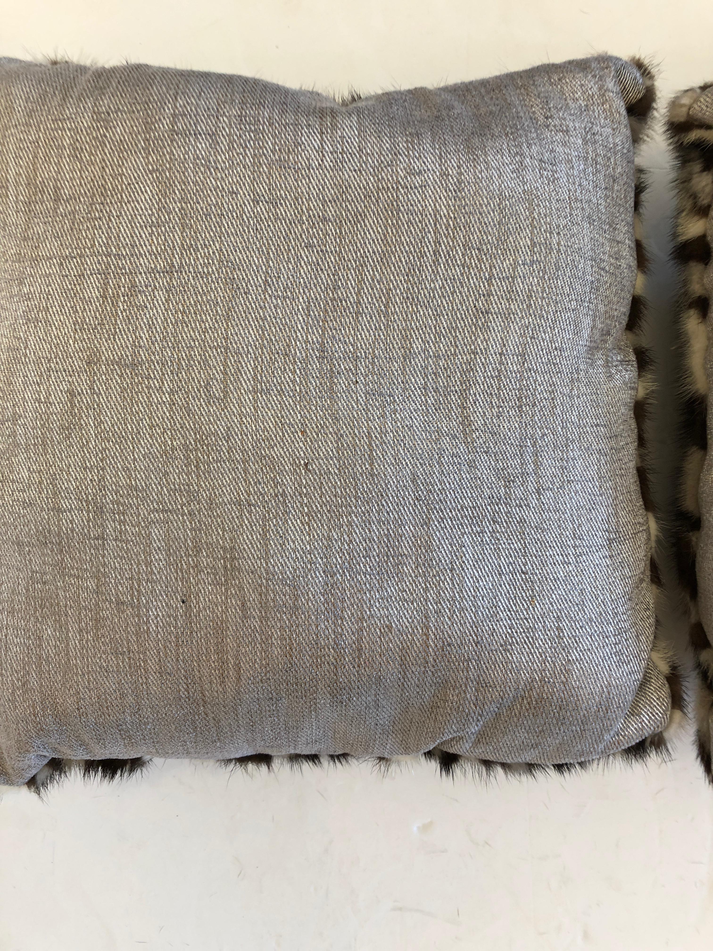 Set of 4 Luxurious Mink and Linen Custom Pillows 4