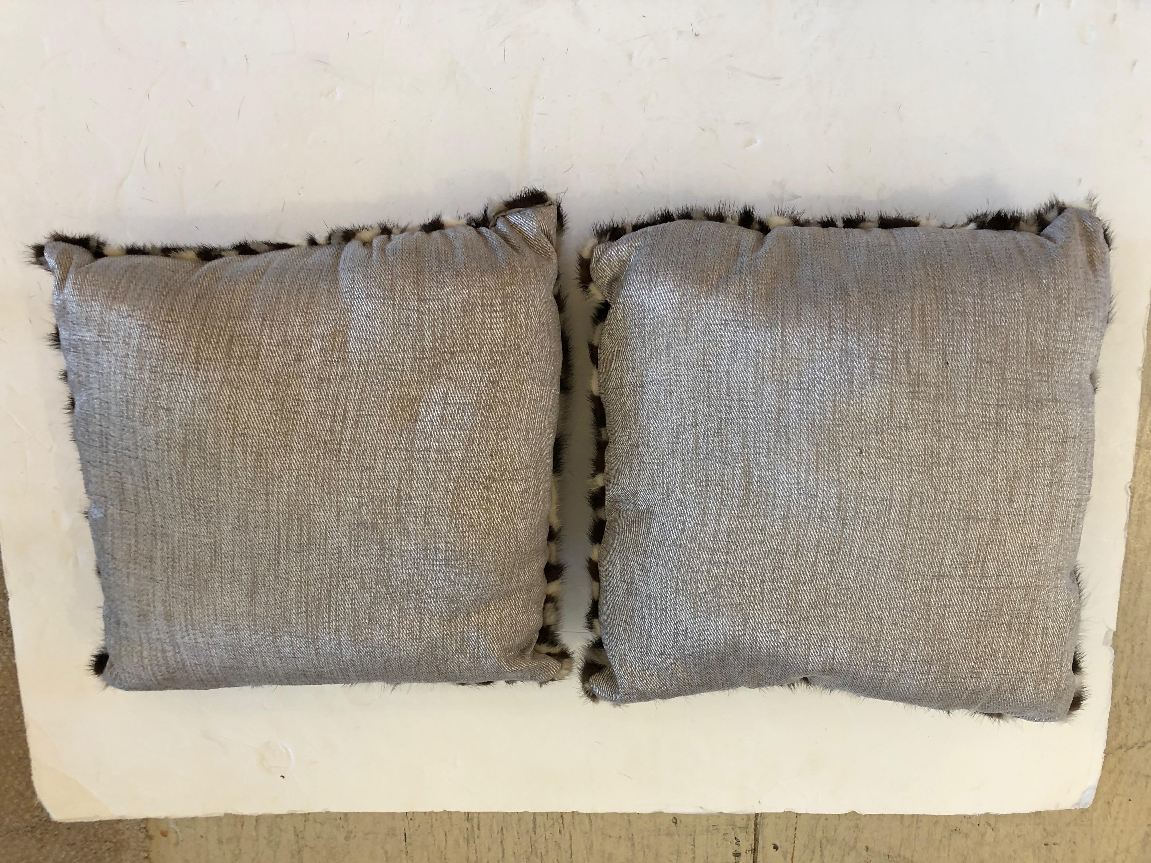 Set of 4 Luxurious Mink and Linen Custom Pillows 3