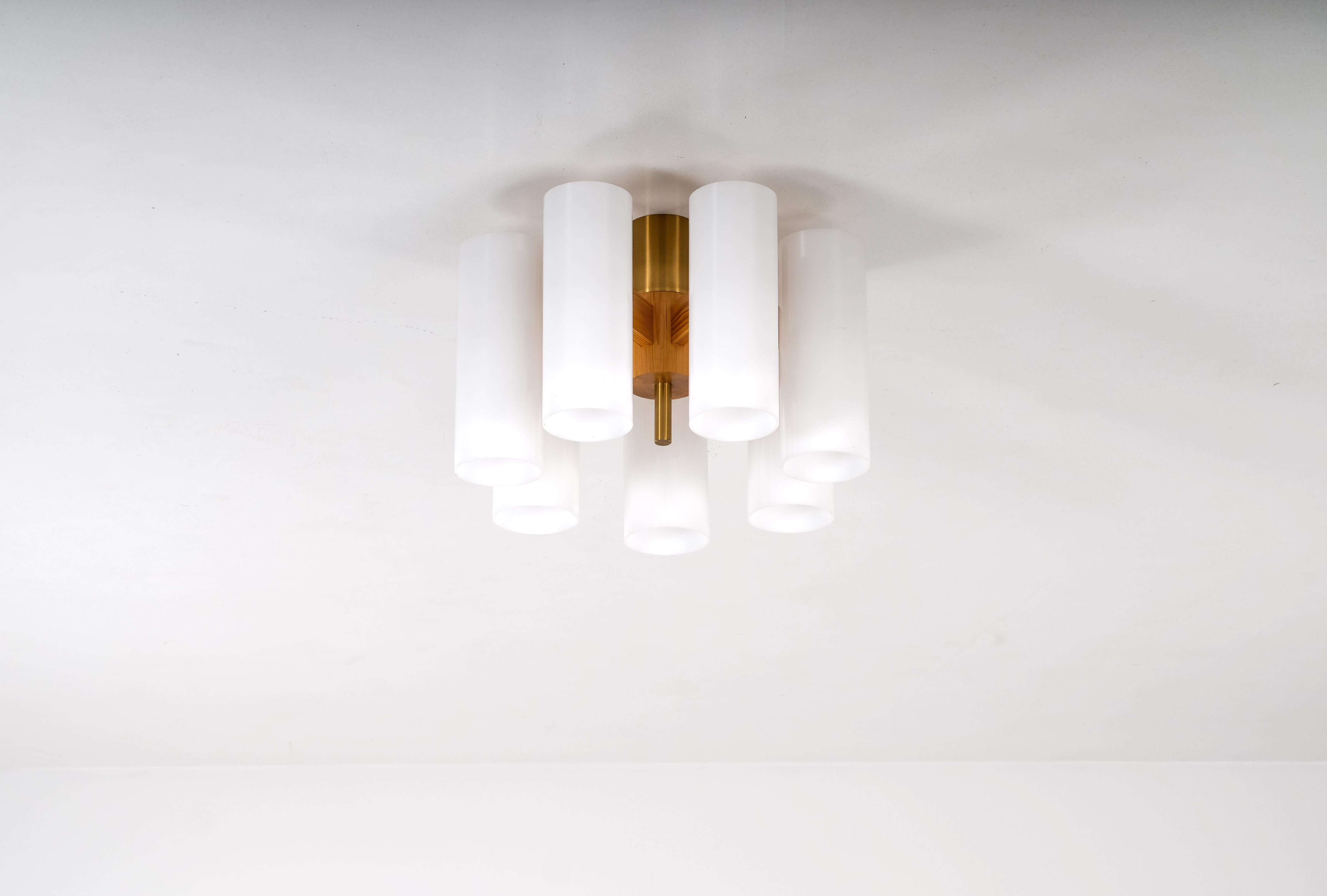 Set of 4 Luxus ceiling lamps by Uno & Östen Kristiansson, 1960s For Sale 1