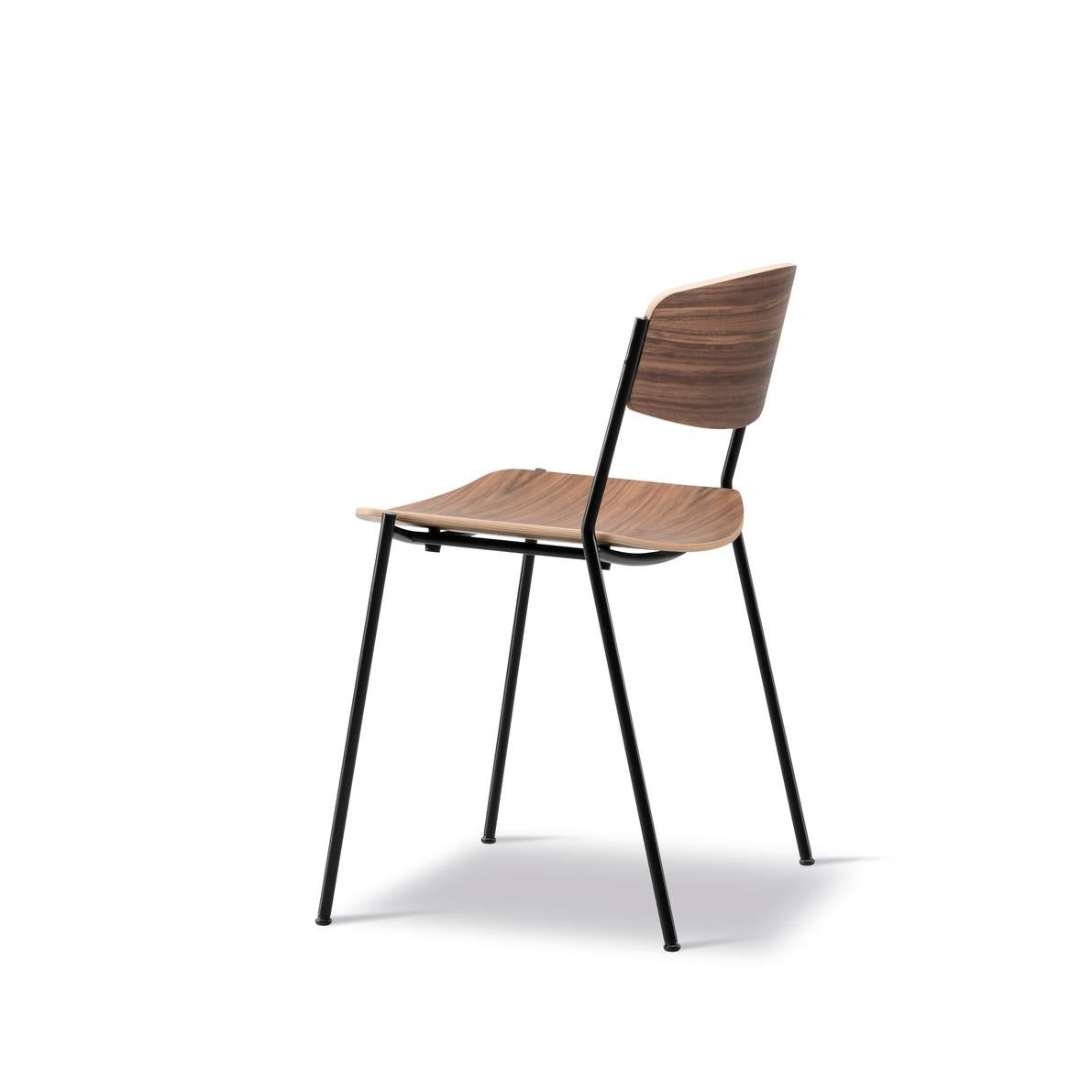 Ensemble de 4 chaises Lynderup, structure noire/noyer, par Børge Mogensen pour Fredericia en vente 2