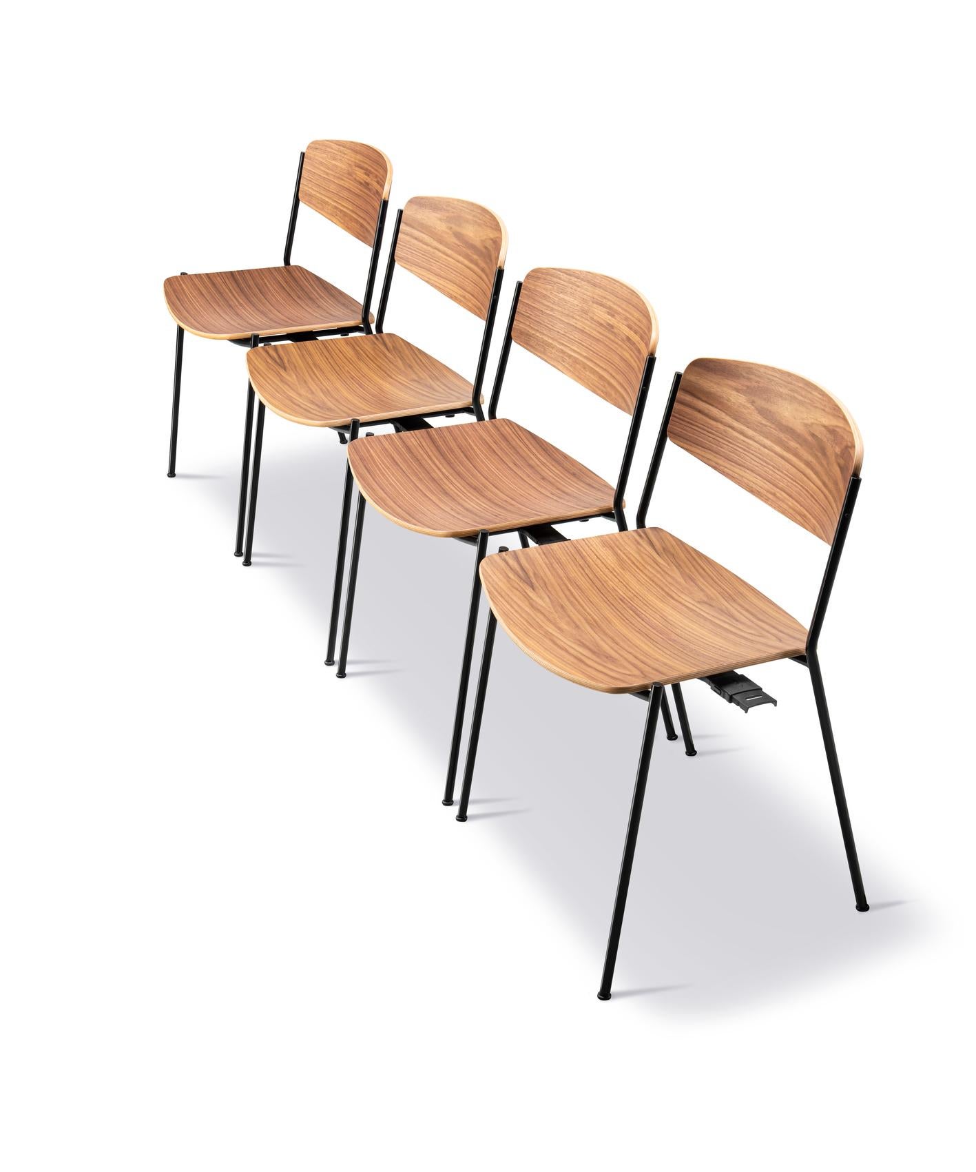 Ensemble de 4 chaises Lynderup, structure noire/noyer, par Børge Mogensen pour Fredericia en vente 3