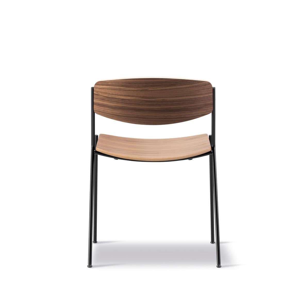 Ensemble de 4 chaises Lynderup, structure noire/noyer, par Børge Mogensen pour Fredericia en vente 1