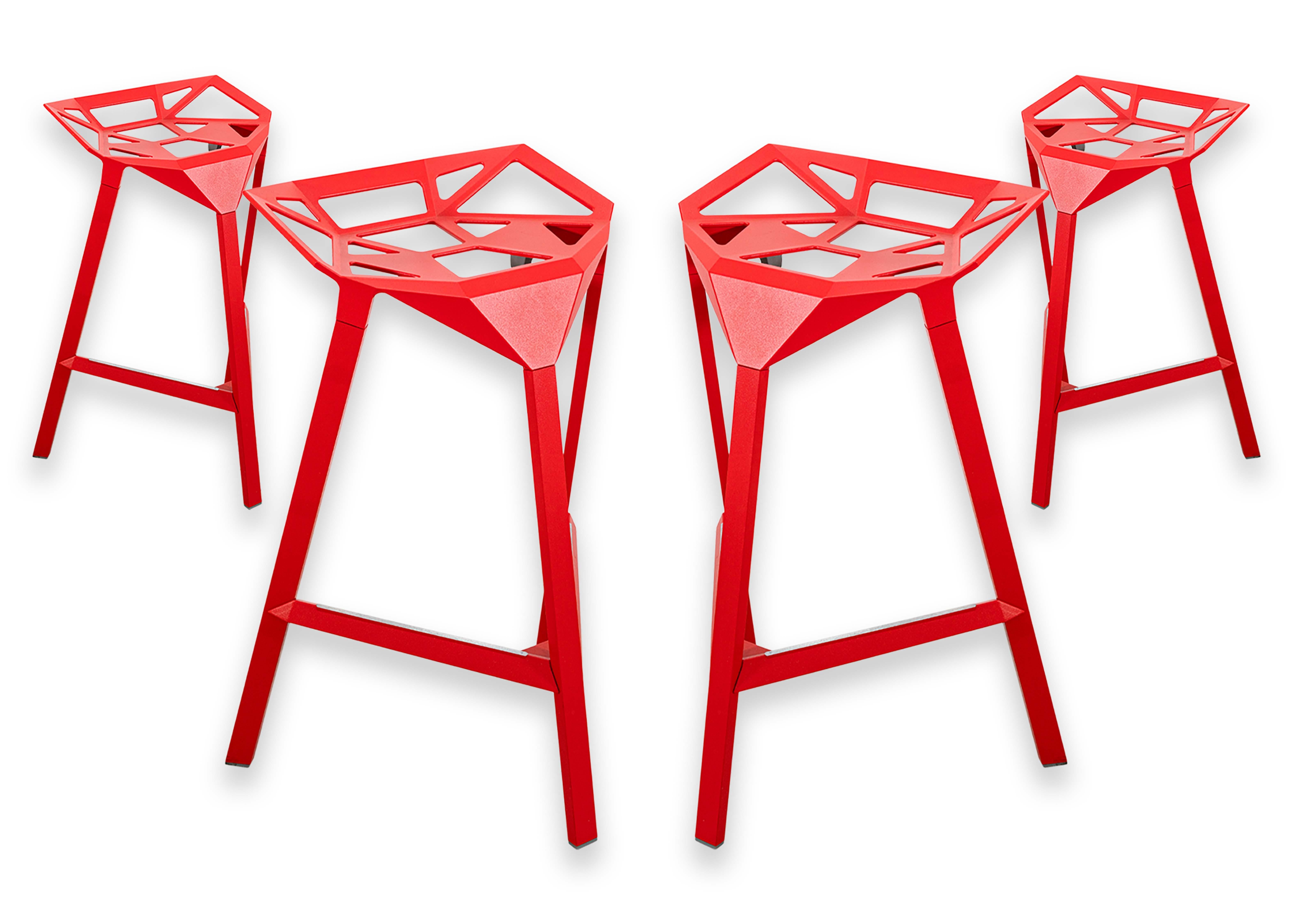 Set of 4 Magis Stool One Stackable Barstools by Konstantin Grcic Made in Italy For Sale 3