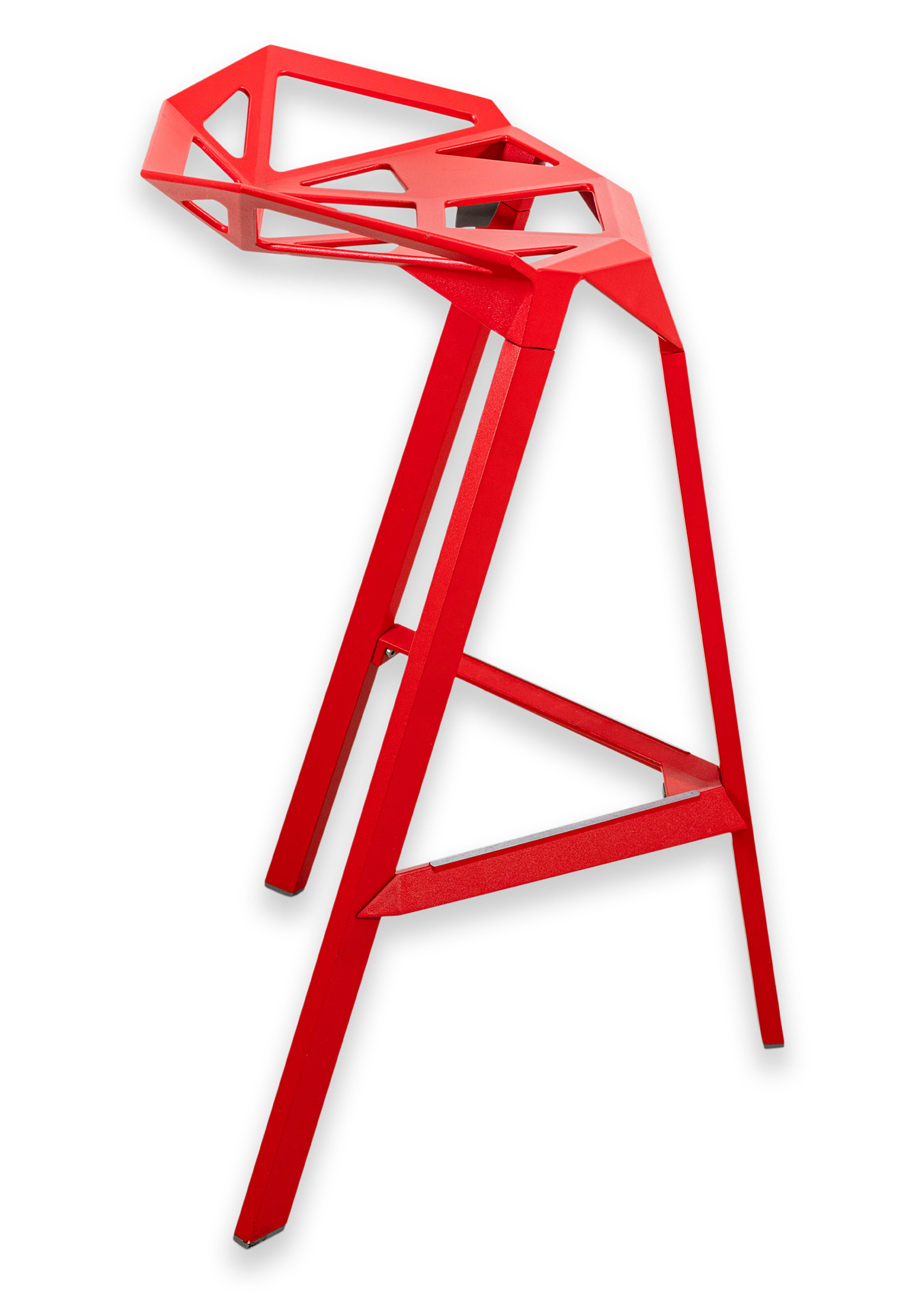 Set of 4 Magis Stool One Stackable Barstools by Konstantin Grcic Made in Italy For Sale 4