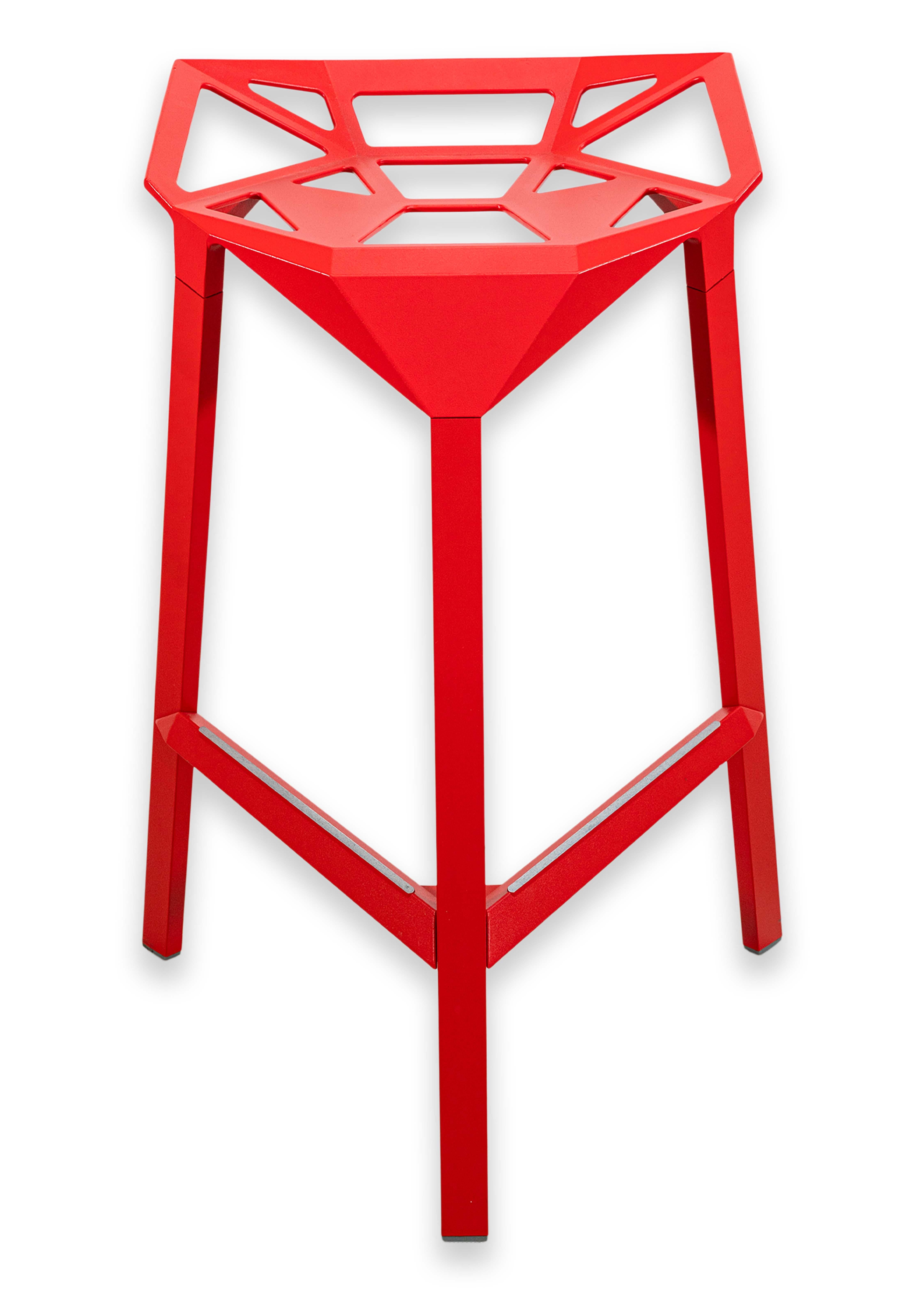 Set of 4 Magis Stool One Stackable Barstools by Konstantin Grcic Made in Italy For Sale 1