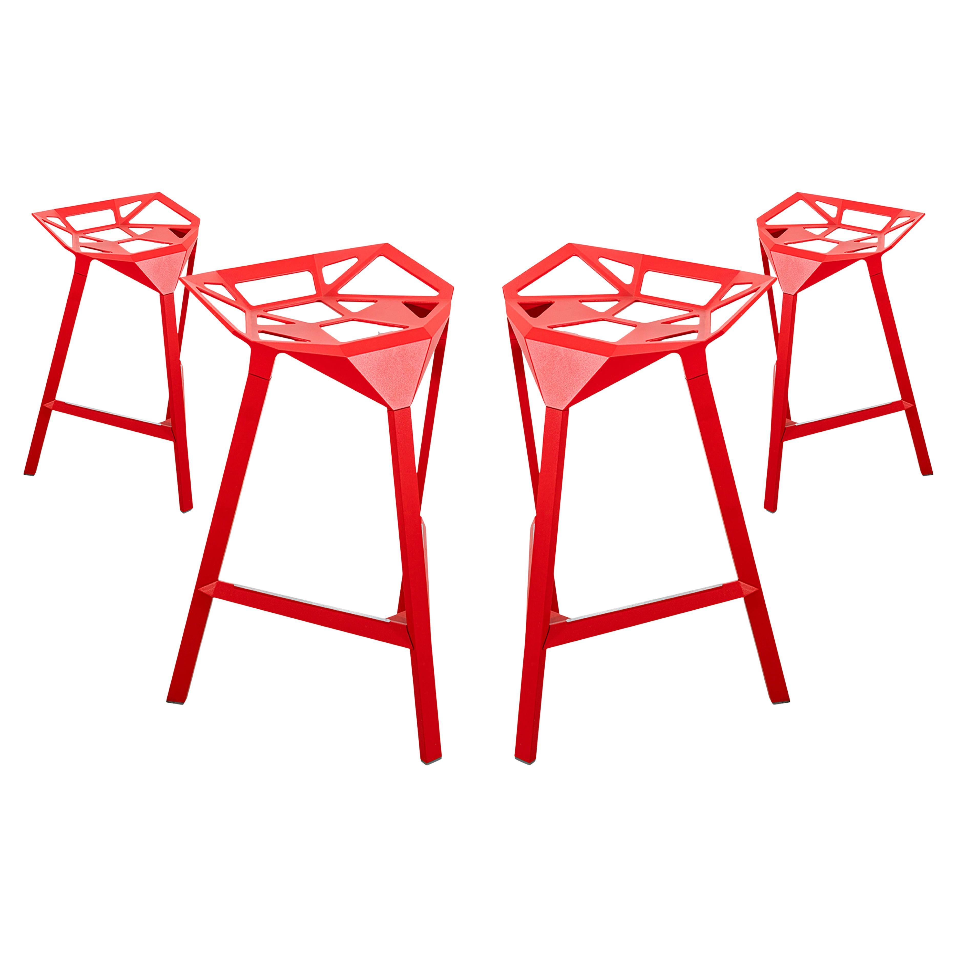 Set of 4 Magis Stool One Stackable Barstools by Konstantin Grcic Made in Italy