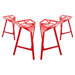 Satz von 4 stapelbaren Magis-Hockern von Konstantin Grcic, hergestellt in Italien