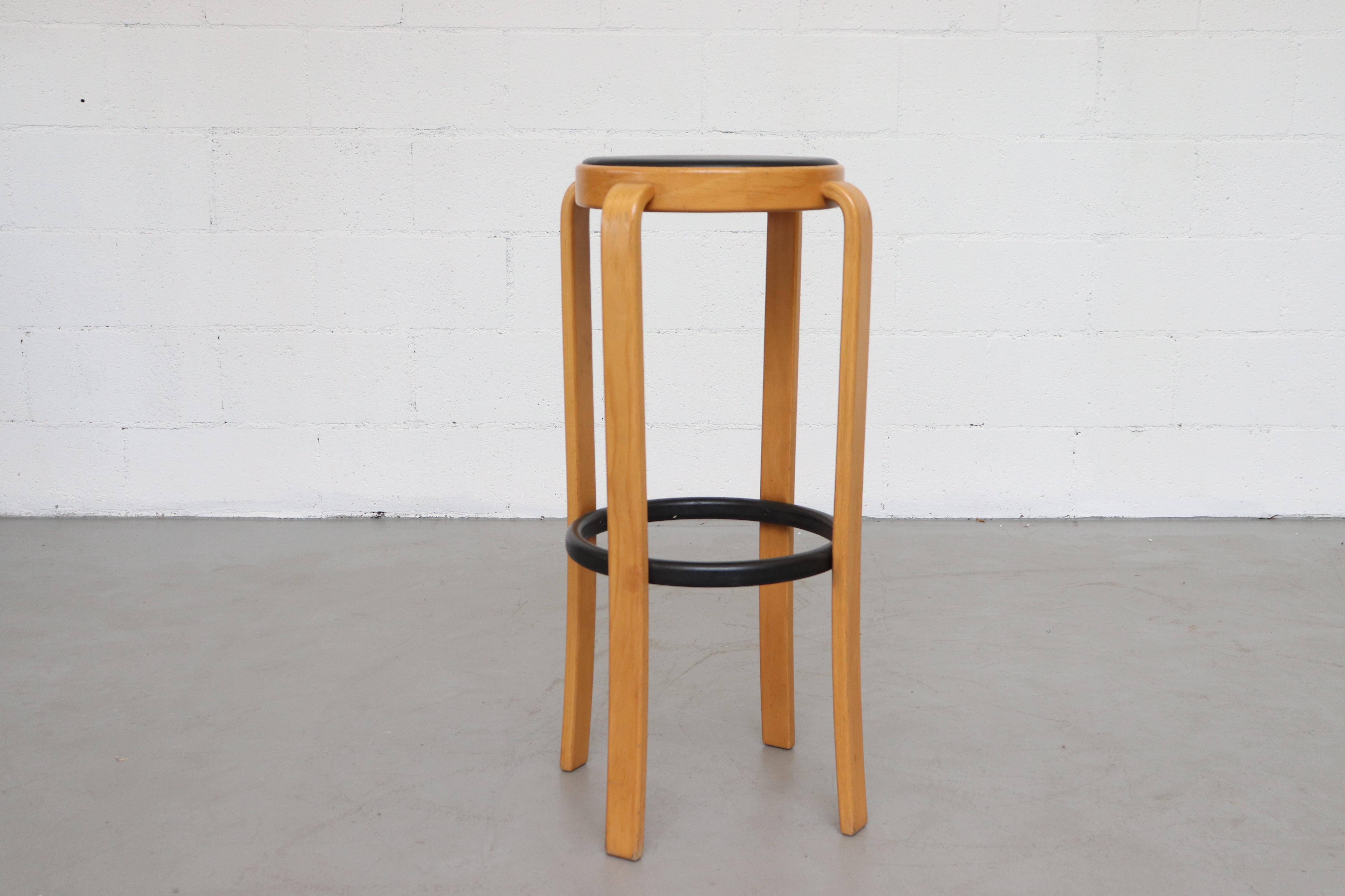 Set of 4 Magnus Olesen Danish Birch Bar Stools In Good Condition In Los Angeles, CA