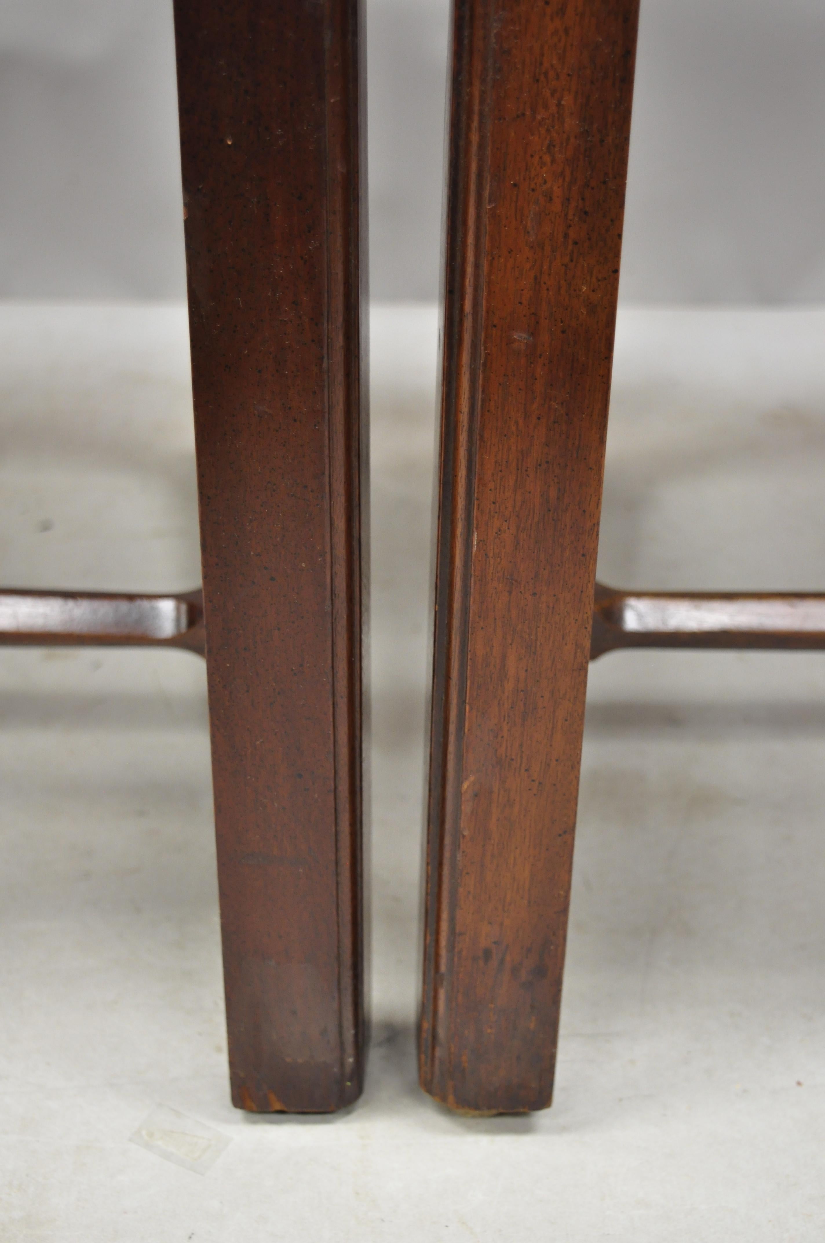 Set of 4 Mahogany Chippendale Style Dining Side Chairs Attributed to Bernhardt For Sale 5