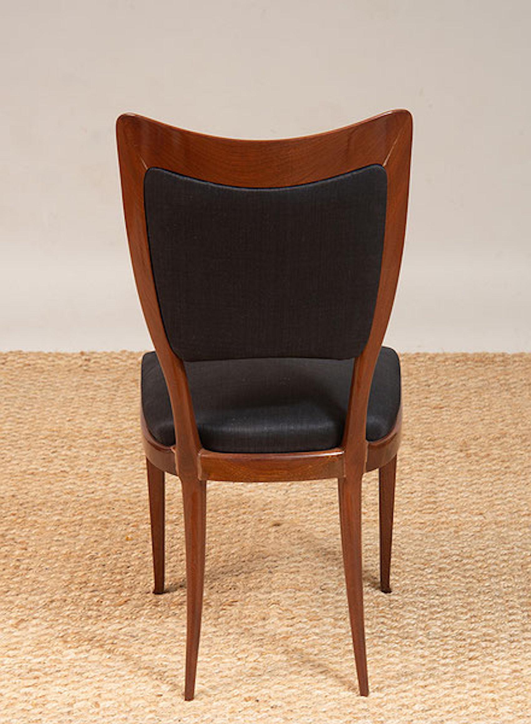 Set of 4  mahogany dining chairs by Paolo Buffa