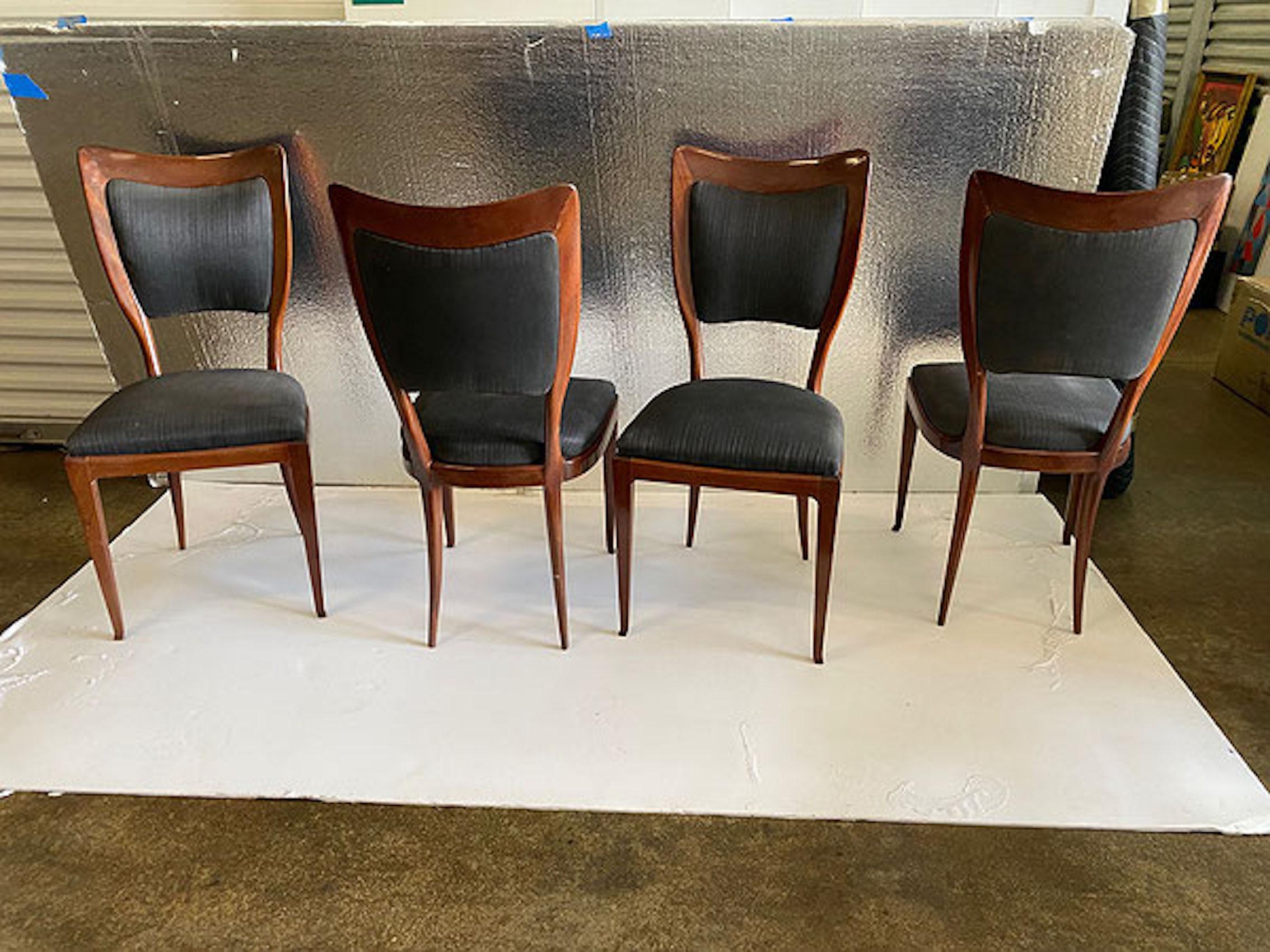 Set of 4  Mahogany Dining Chairs by Paolo Buffa 1