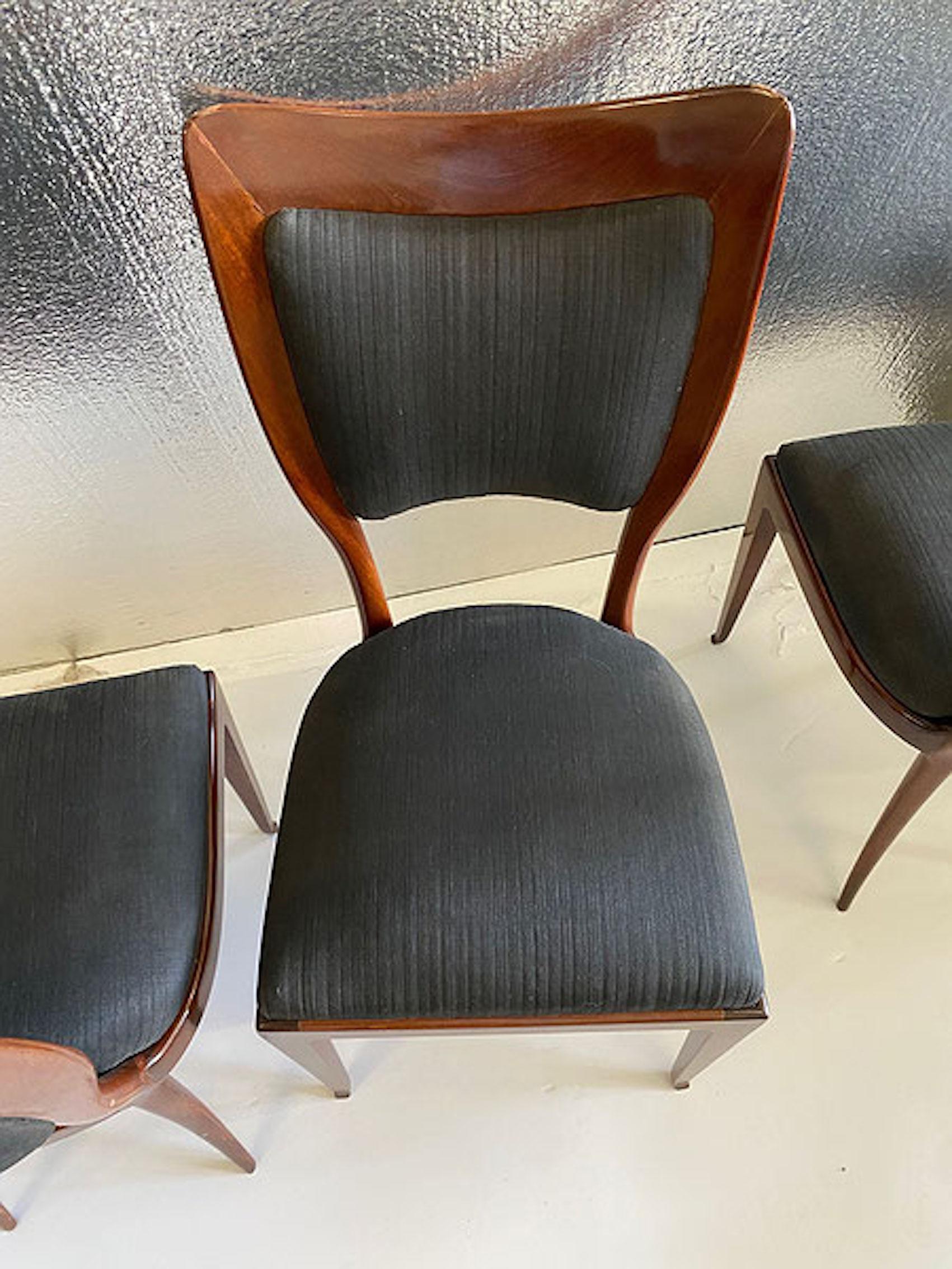Set of 4  Mahogany Dining Chairs by Paolo Buffa 3