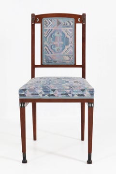 Quatre chaises Art Nouveau néerlandaises en acajou de J.M. Middelraad pour Pander, années 1900