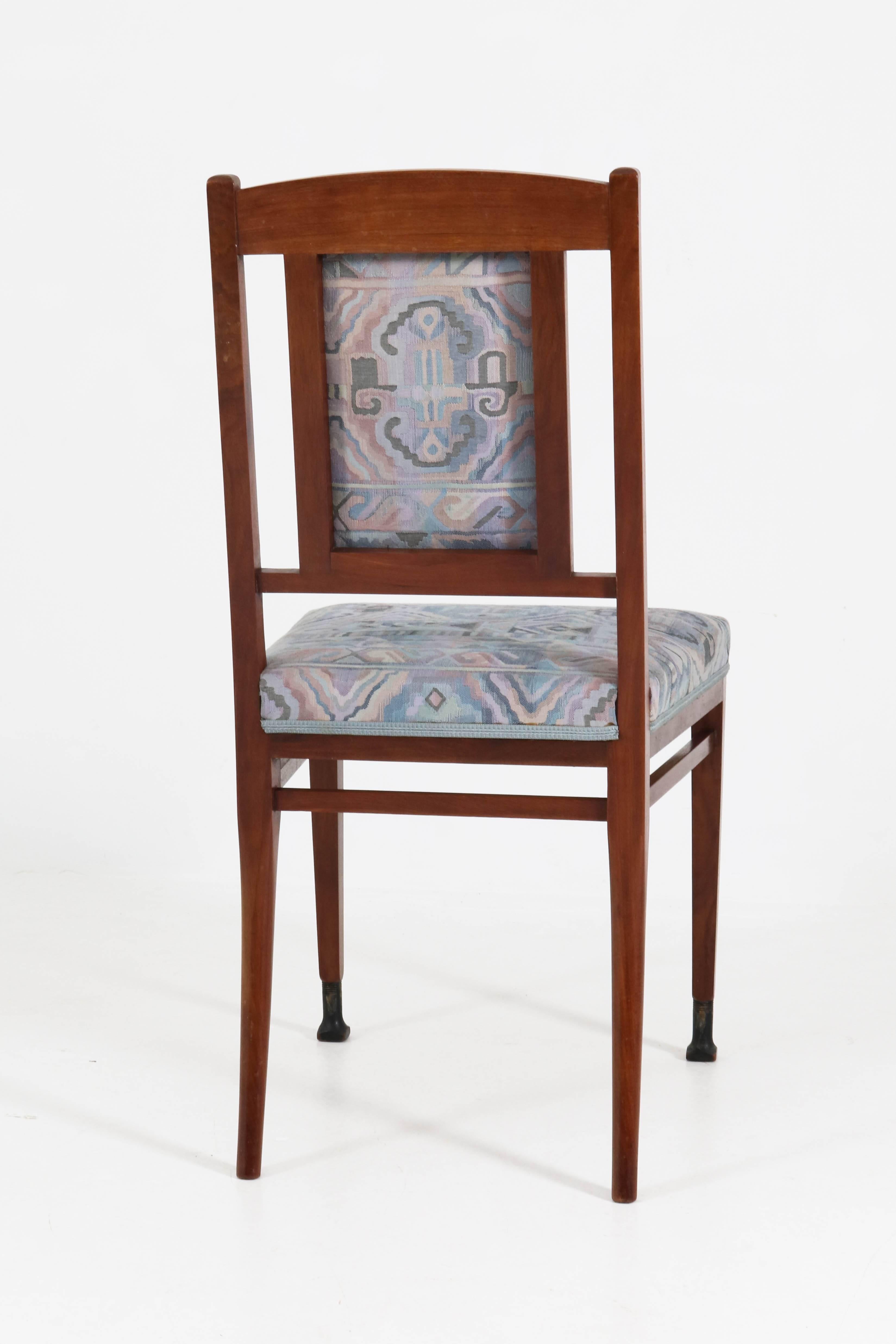 Four Mahogany Dutch Art Nouveau Chairs by J.M. Middelraad for Pander, 1900s 2