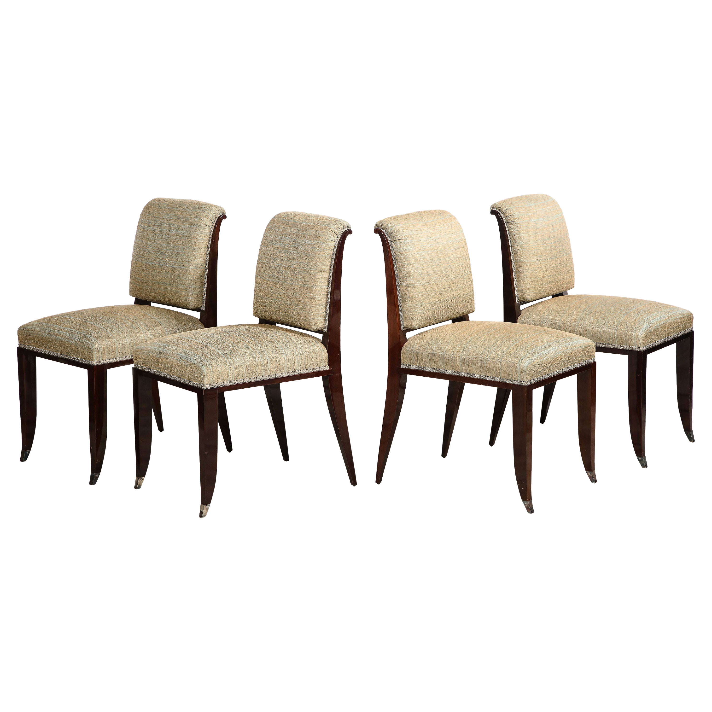 Ensemble de 4 chaises d'appoint en acajou