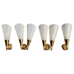 Set of 4 Maison Arlus Style Mid-Century Sconces