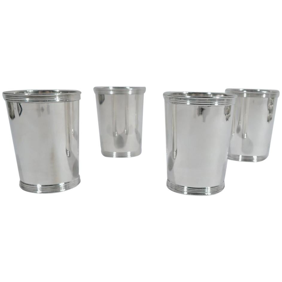 Set of 4 Manchester Sterling Silver Mint Julep Cups