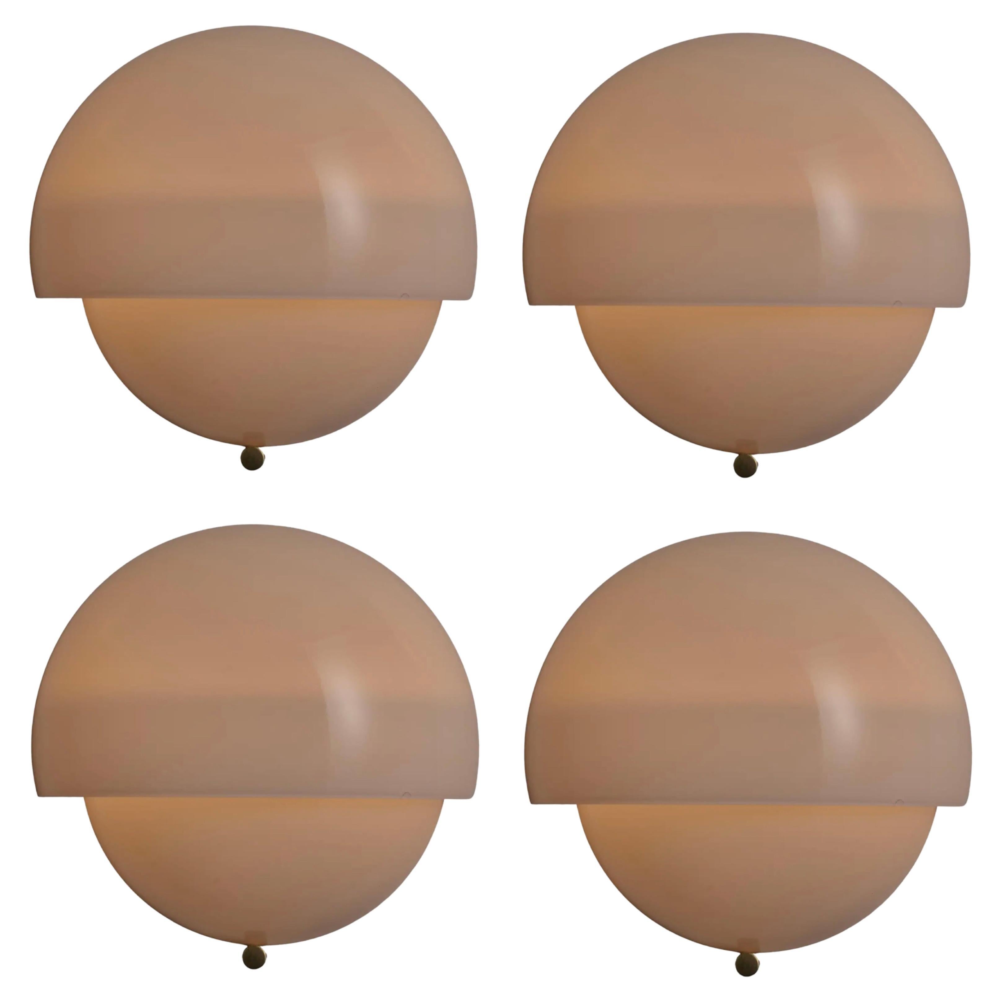 Set of 4  'Mania' wall lamps by Vico Magistretti for Artemide, Italy, 1964