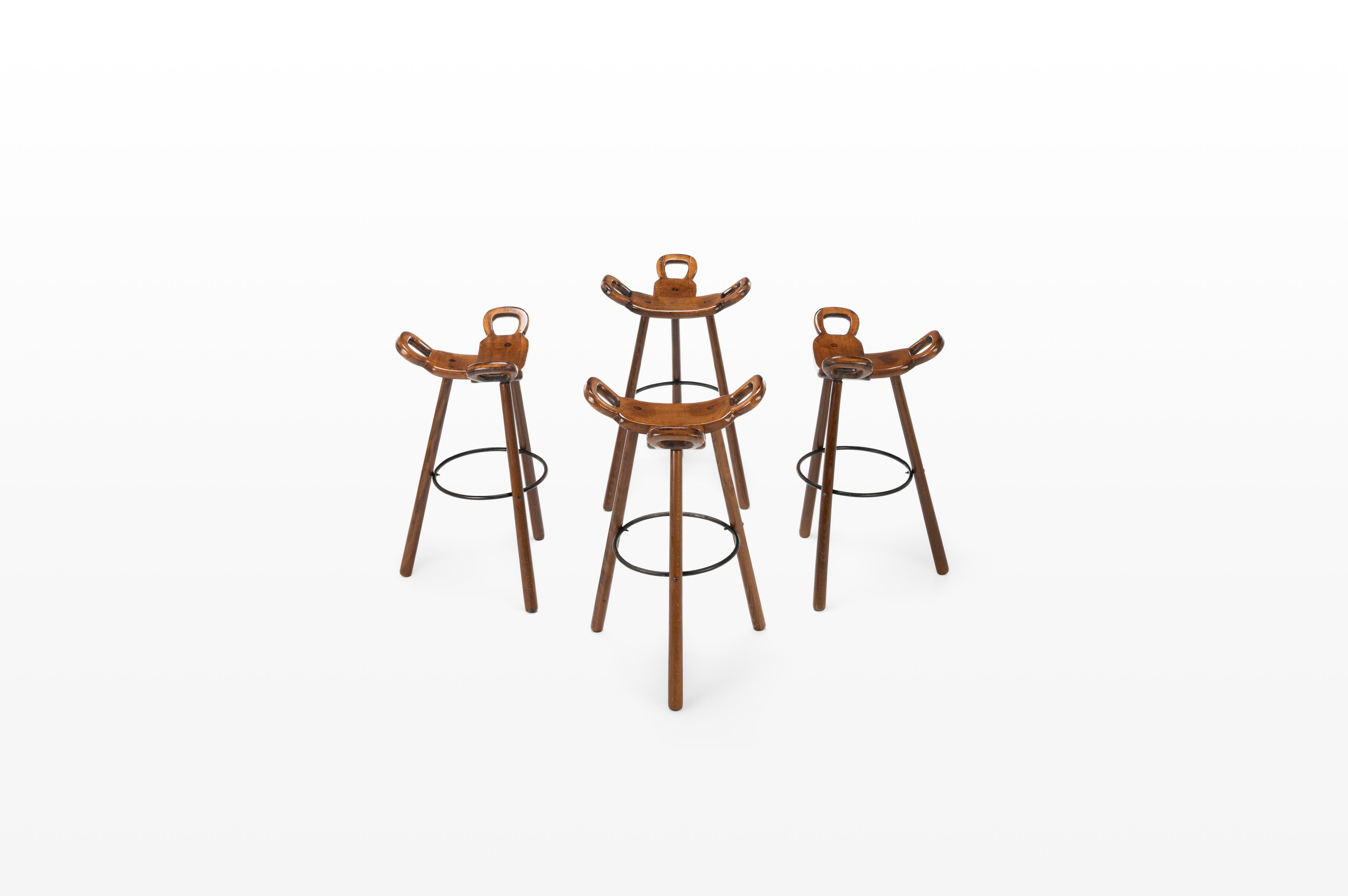 20th Century Set of 4 'Marbella' bar stools by Confonorm in Spain in the 1960s