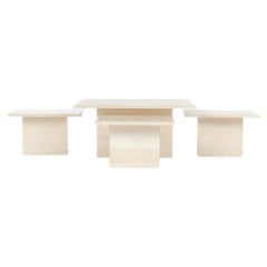 Retro Set of 4 marble coffee tables 1980