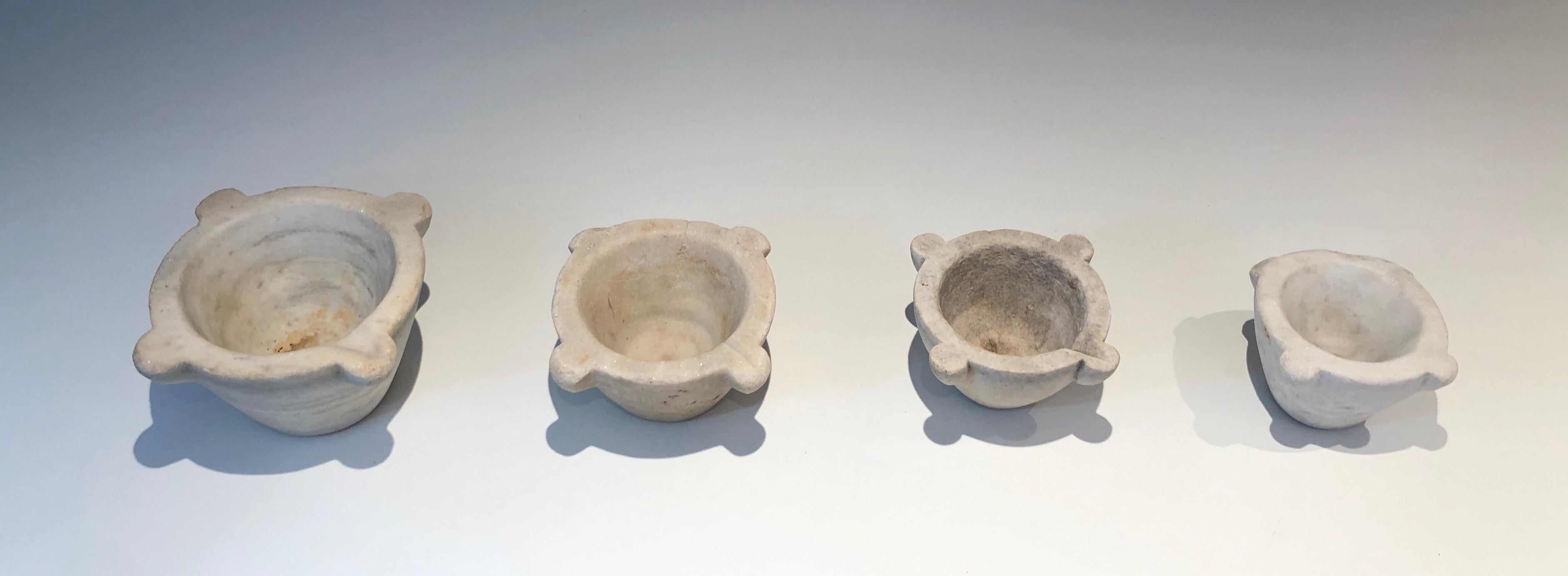 Louis XVI Set of 4 Marble Mortars from 18th Century For Sale