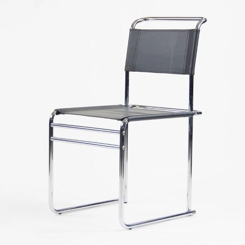Set of 4 Marcel Breuer B5 Dining Chairs Chrome Leather Bauhaus Tecta Thonet 3