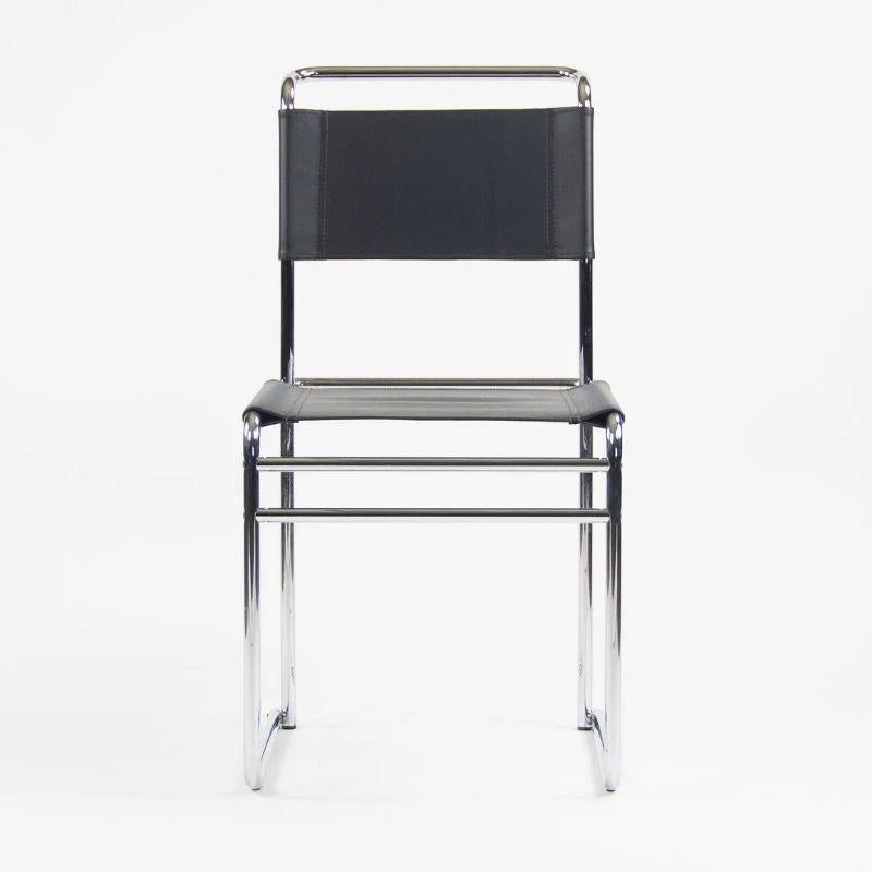 Modern Set of 4 Marcel Breuer B5 Dining Chairs Chrome Leather Bauhaus Tecta Thonet