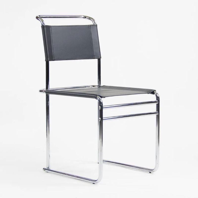 German Set of 4 Marcel Breuer B5 Dining Chairs Chrome Leather Bauhaus Tecta Thonet