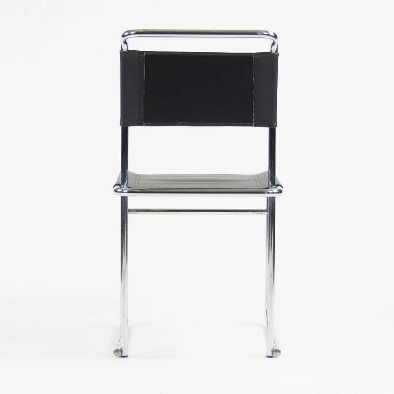 Metal Set of 4 Marcel Breuer B5 Dining Chairs Chrome Leather Bauhaus Tecta Thonet