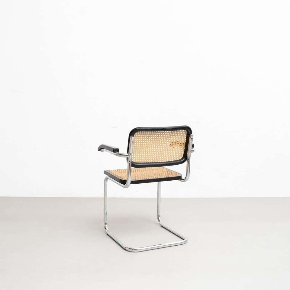 Metal Set of 4 Marcel Breuer Cesca Armchairs by Gavina, circa 1960 For Sale