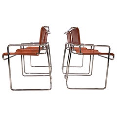 Set of 4 Mariani leather dining chairs by Guido Faleschini, 1970