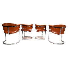 Set of 4 Mario Sabot leather dining chairs by Vittorio Introini, 1970