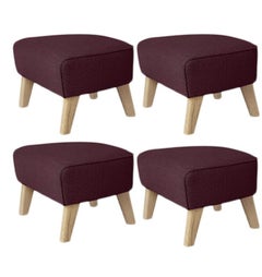 4er-Set Maroon, Eiche Natur Raf Simons Vidar 3 My Own Chair Fußhocker by Lassen
