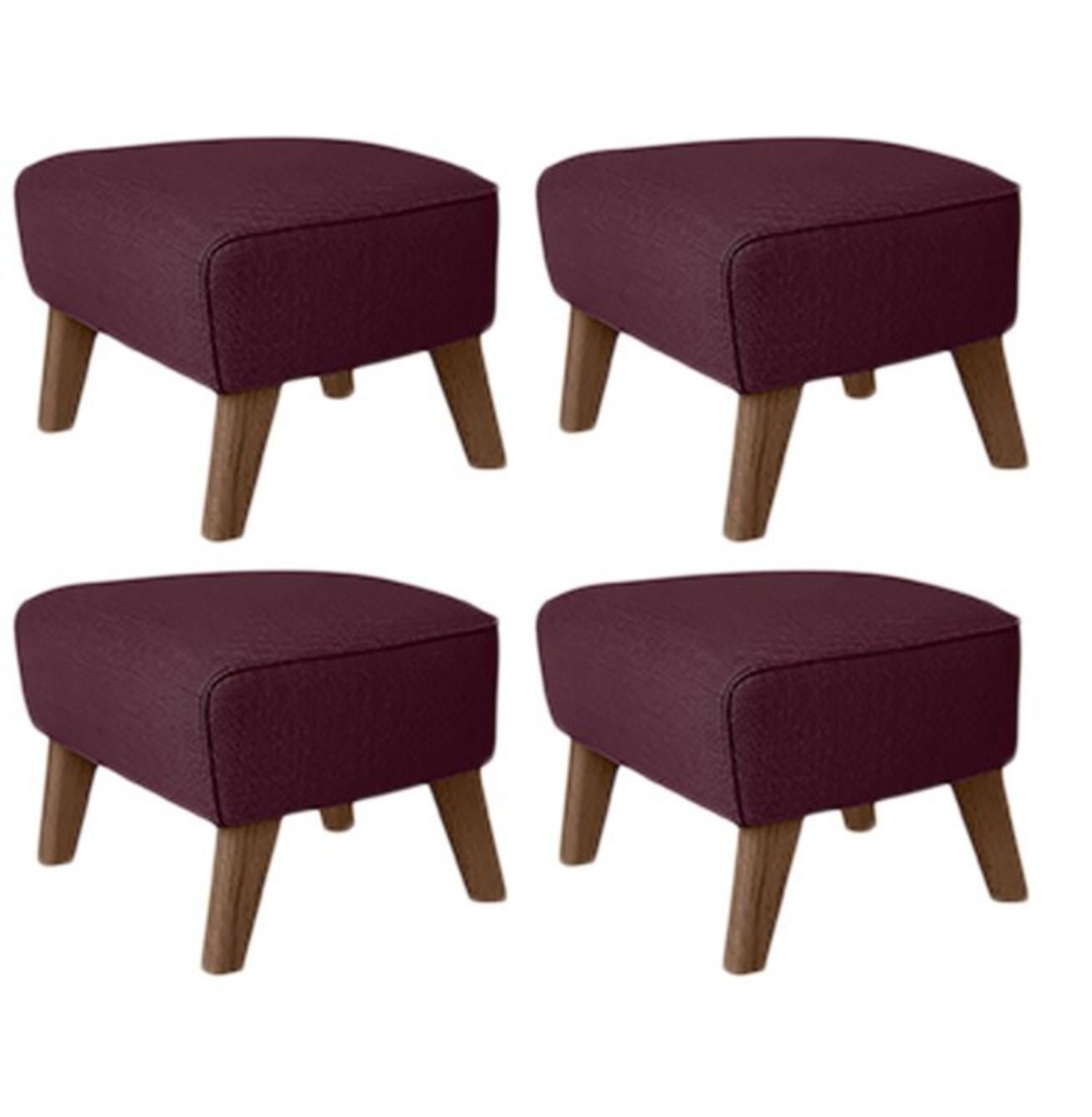 Set of 4 Maroon, smoked oak Raf Simons Vidar 3 my own chair footstool by Lassen
Dimensions: W 56 x D 58 x H 40 cm 
Materials: Textile
Also available: Other colors available.

The my own chair footstool has been designed in the same spirit as