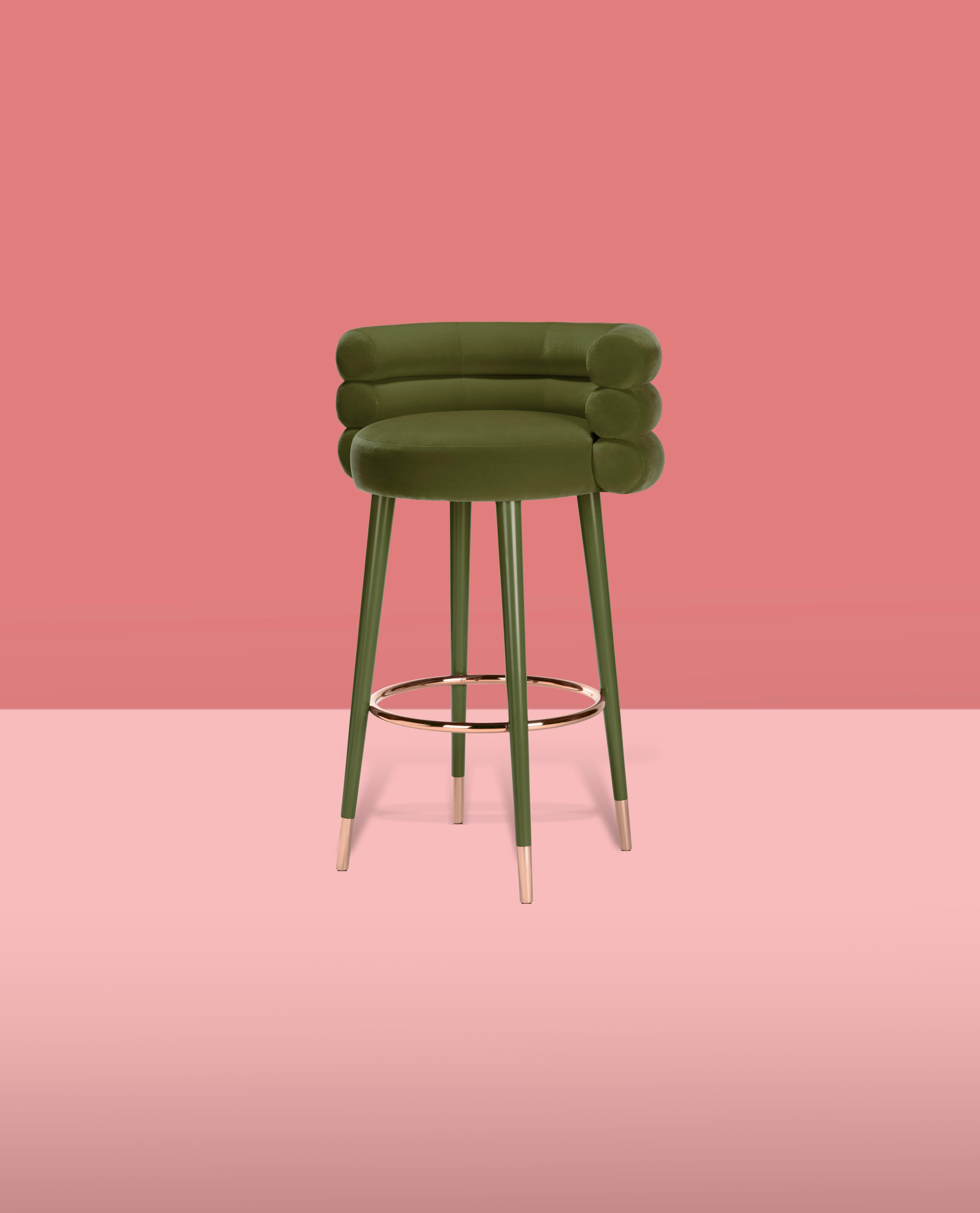 Set of 4 Marshmallow Bar Stools, Royal Stranger For Sale 4