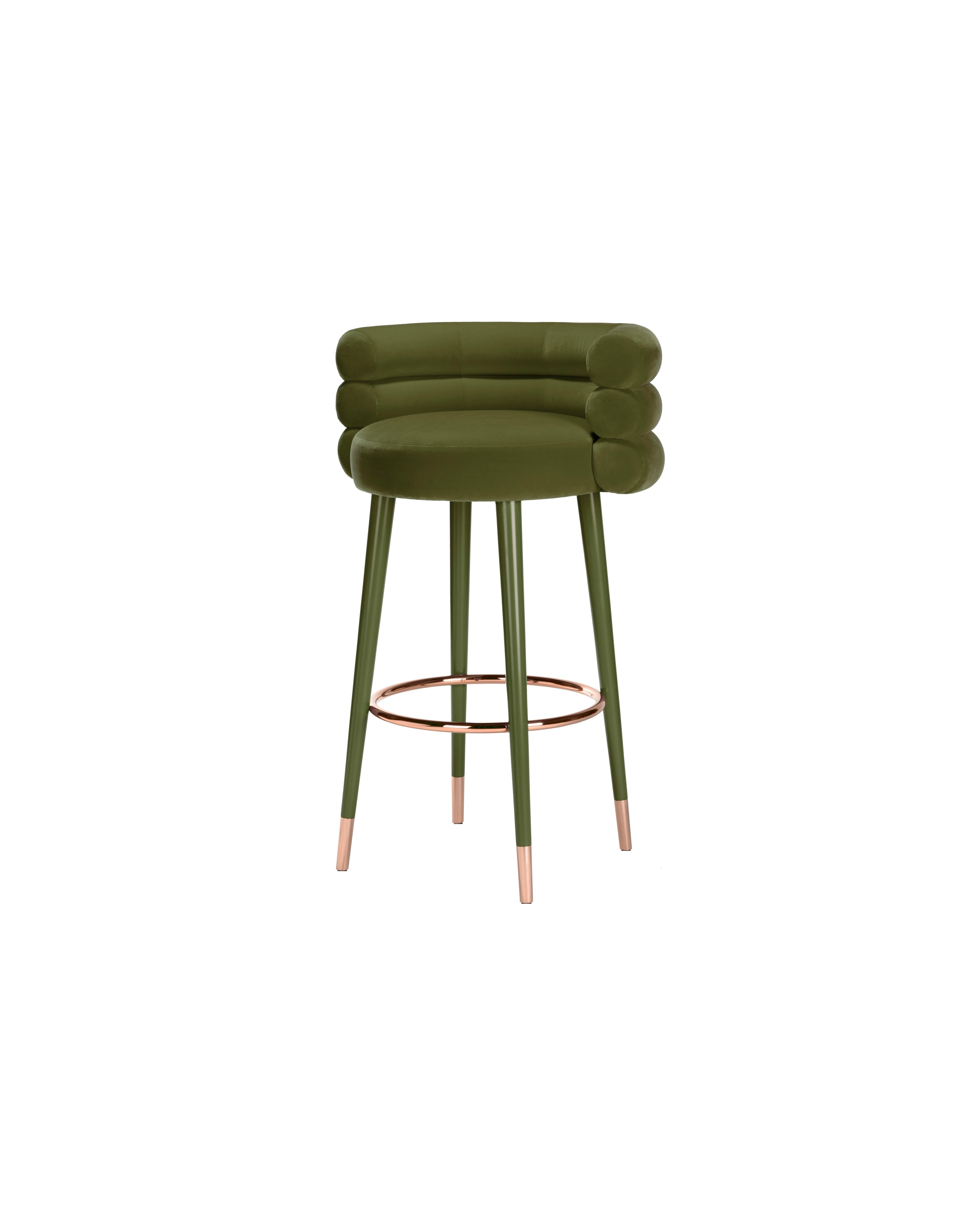 Set of 4 Marshmallow Bar Stools, Royal Stranger For Sale 7