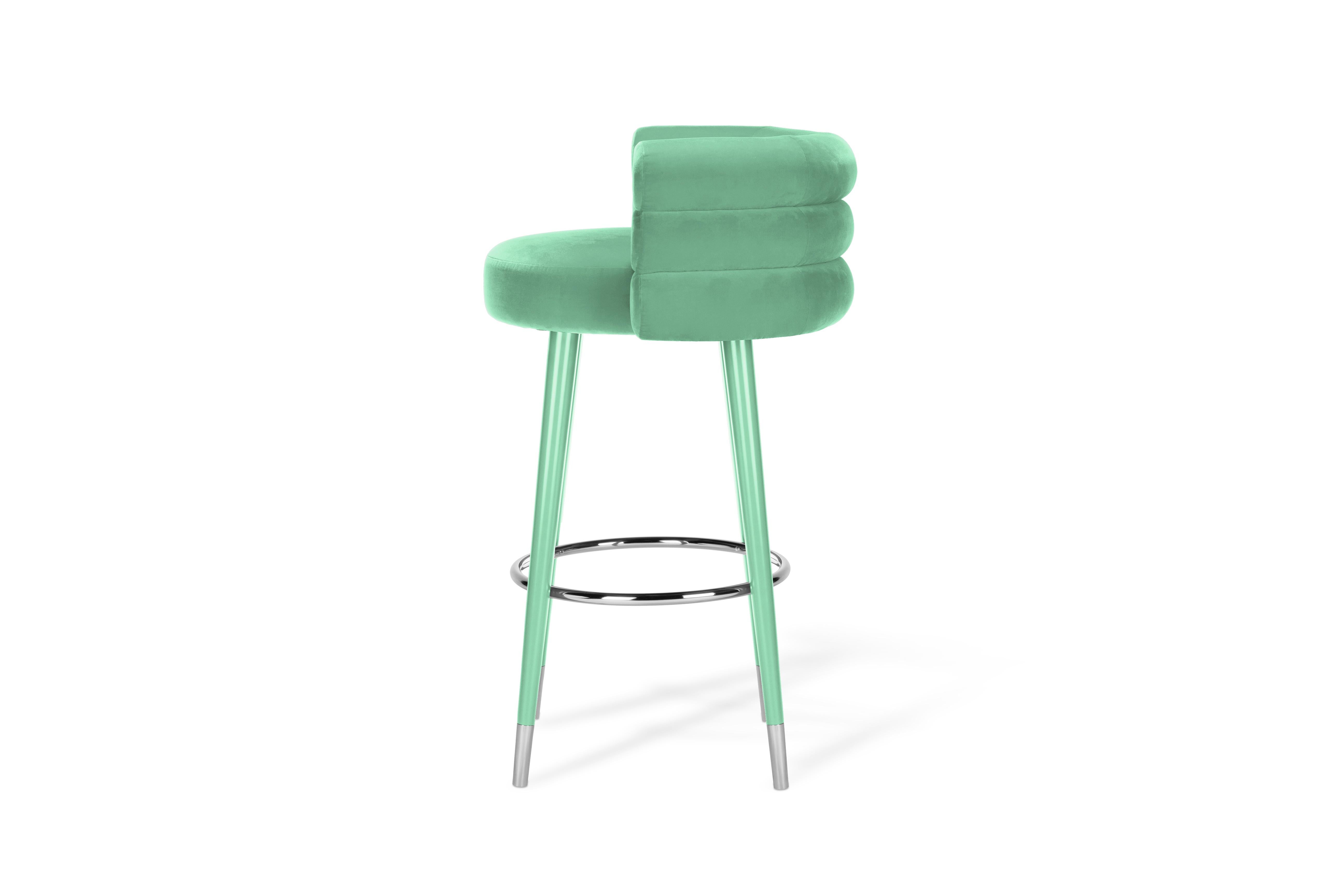 Set of 4 Marshmallow Bar Stools, Royal Stranger For Sale 10