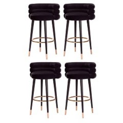 Set of 4 Marshmallow Bar Stools, Royal Stranger