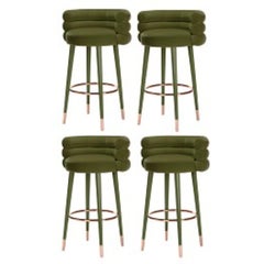 Set of 4 Marshmallow Bar Stools, Royal Stranger