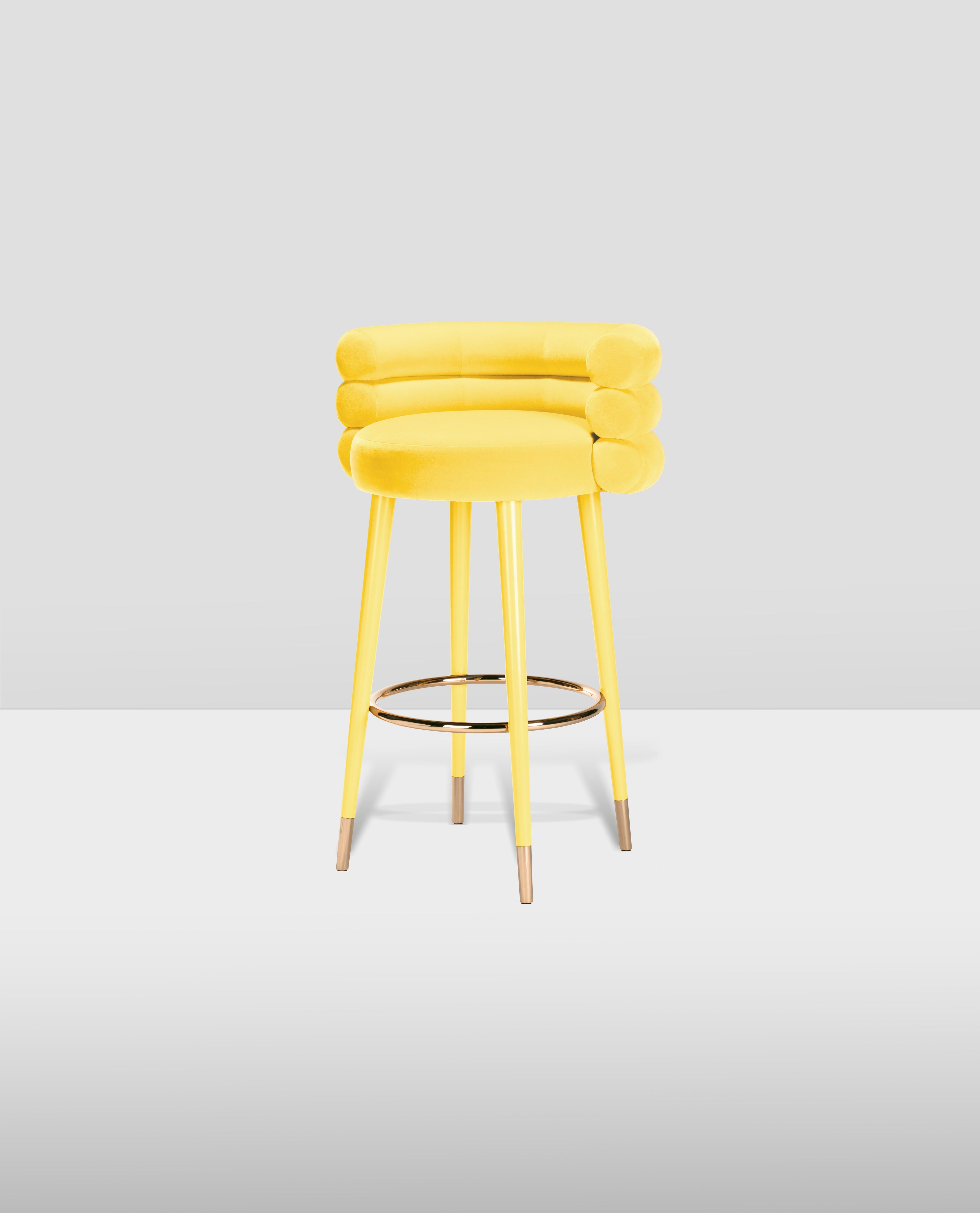 Modern Set of 4 Marshmallow Bar Stools, Royal Stranger For Sale
