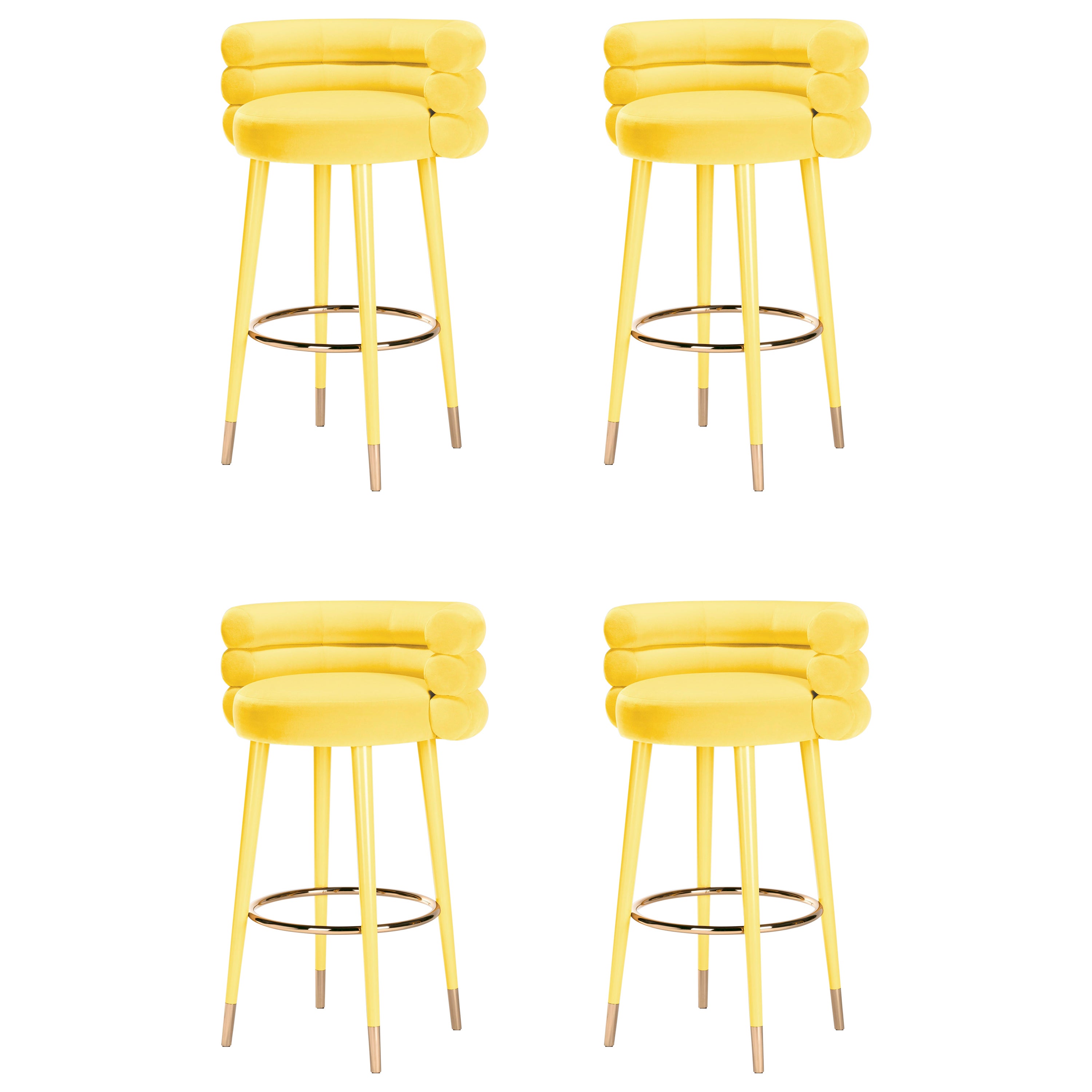 Set of 4 Marshmallow Bar Stools, Royal Stranger