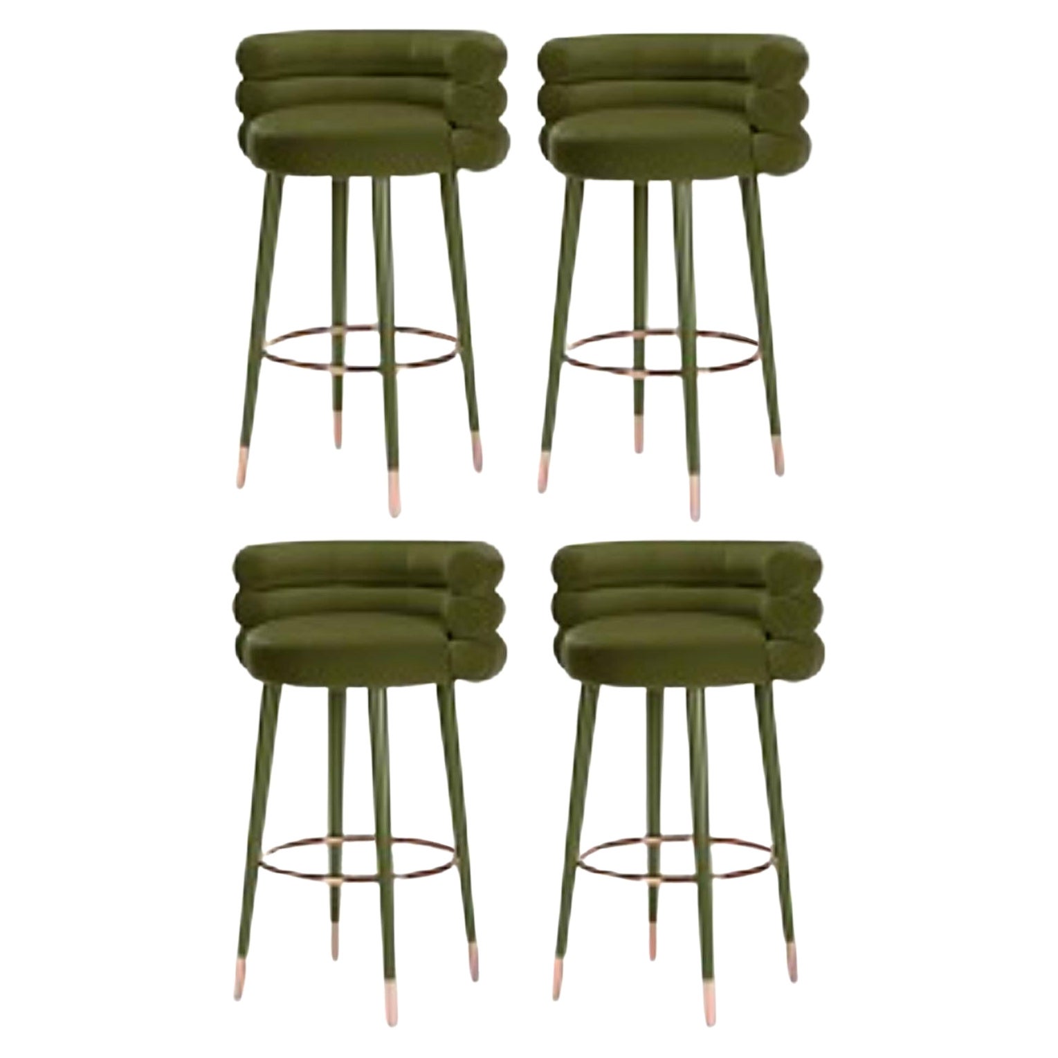 Set of 4 Marshmallow Bar Stools, Royal Stranger