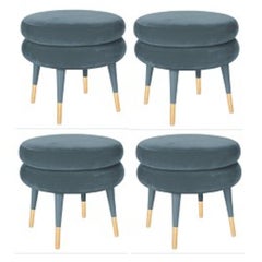 Set of 4 Marshmallow Stools, Royal Stranger