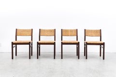 Set of 4 Martin Visser Wenge and Rush Dining Chairs